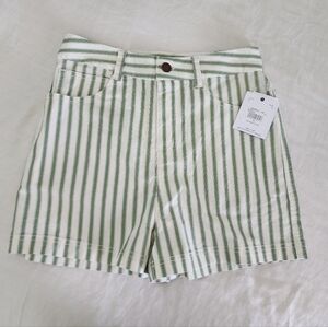 O'Neil Sommers Short White/ Green Striped Lightweight Summer Shorts size 28